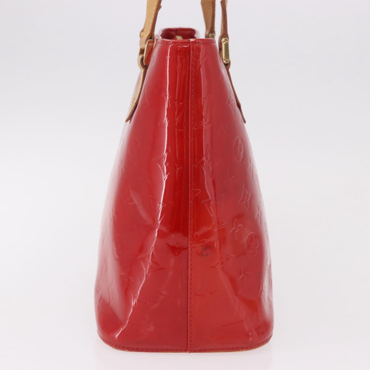 LOUIS VUITTON Monogram Vernis Houston Hand Bag Red M91092 LV Auth 191568