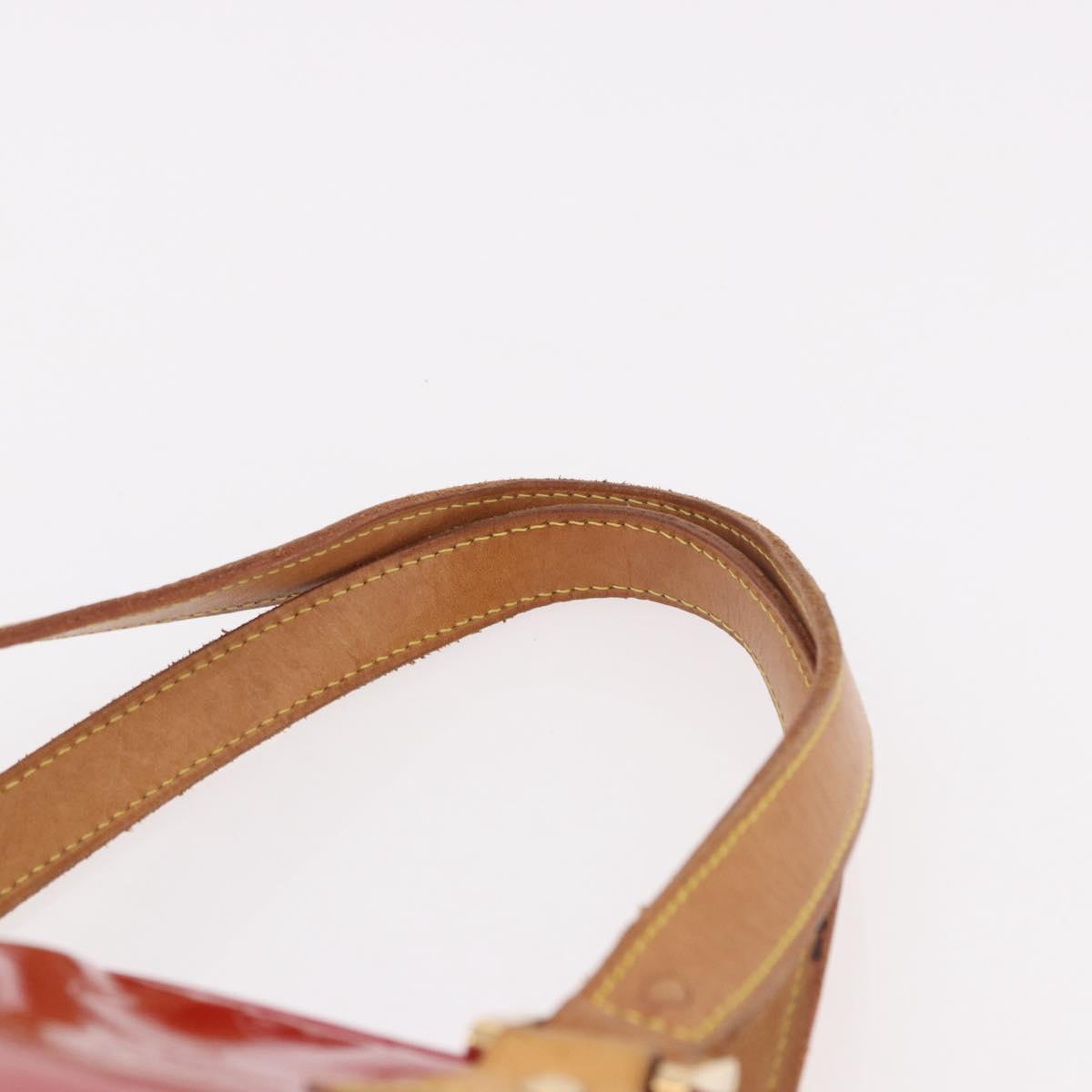 LOUIS VUITTON Monogram Vernis Houston Hand Bag Red M91092 LV Auth 191568