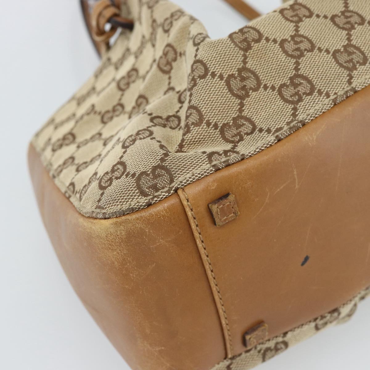 GUCCI GG Canvas Tote Bag Beige 94898 Auth 191570