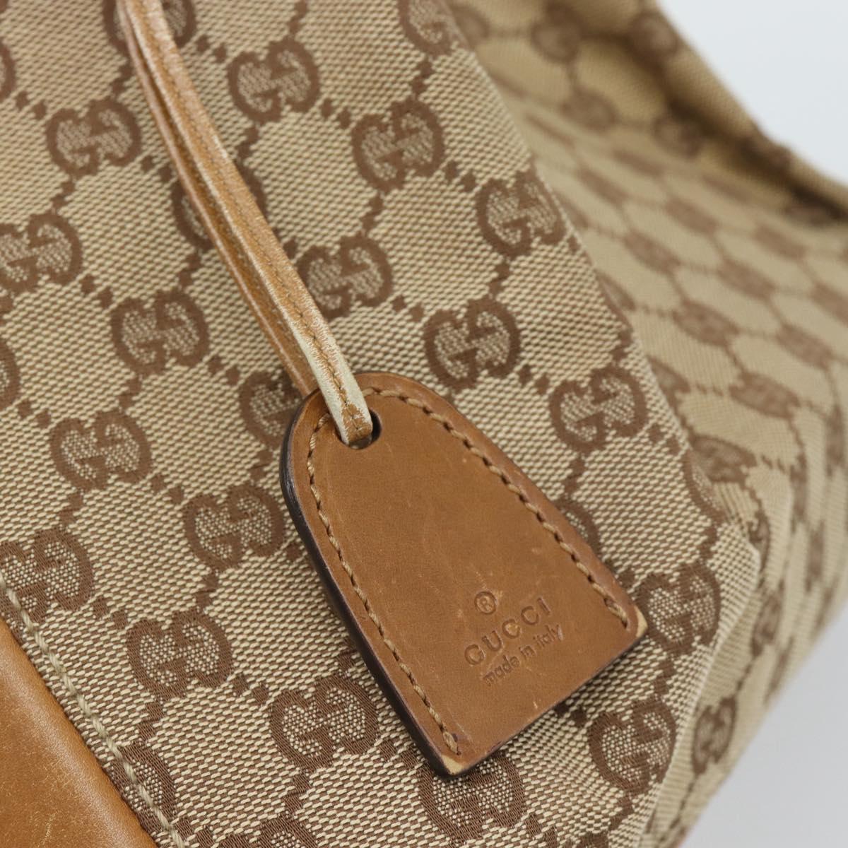 GUCCI GG Canvas Tote Bag Beige 94898 Auth 191570