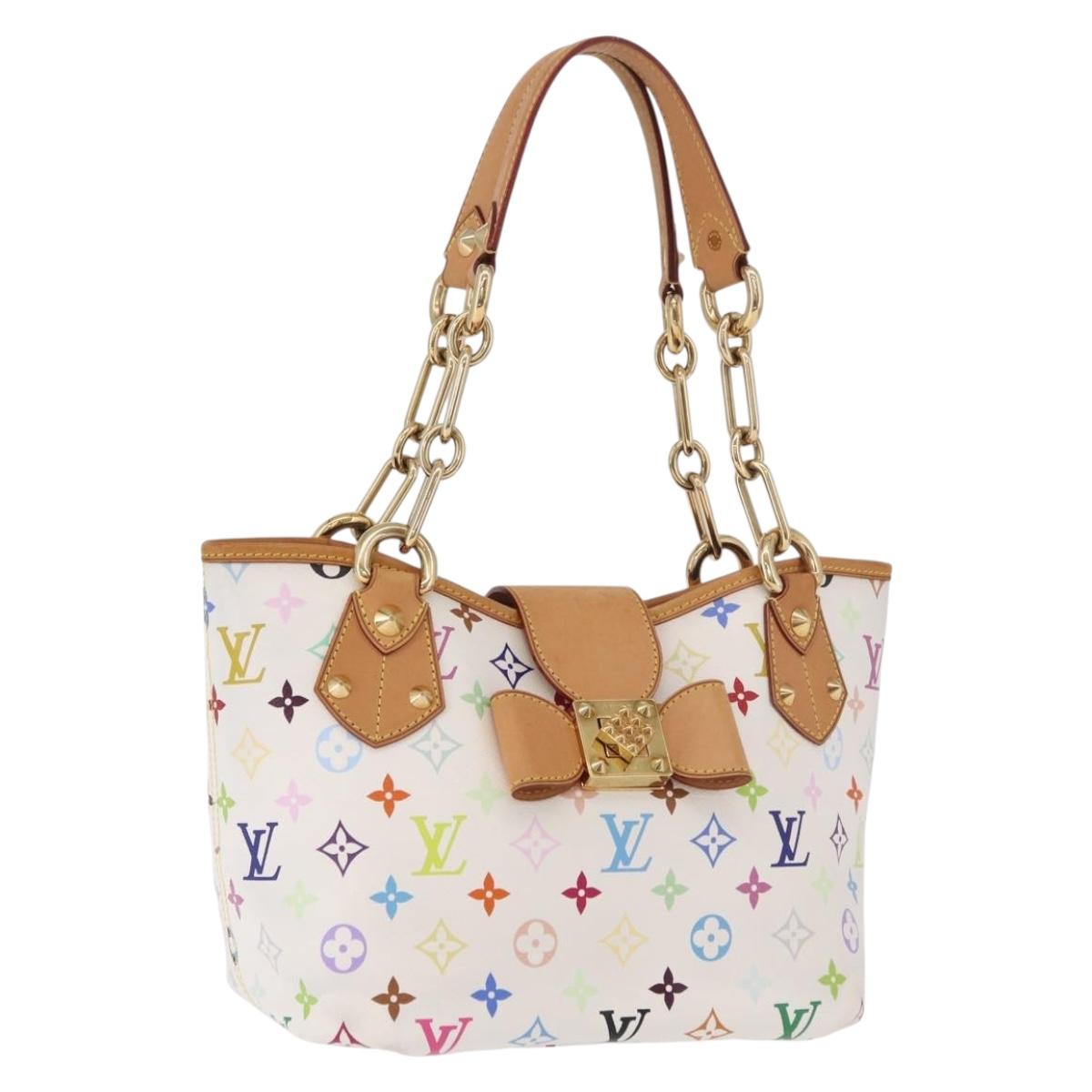 LOUIS VUITTON Monogram Multicolor Annie MM Tote Bag White M40307 LV Auth 191595V