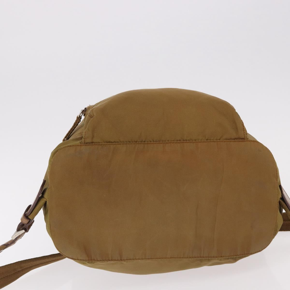 PRADA Backpack Nylon Brown Silver Auth 191597