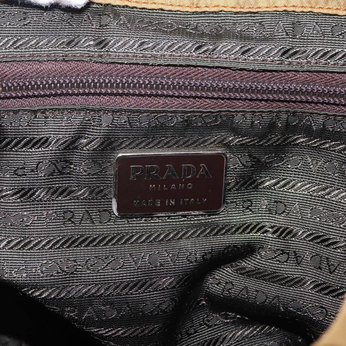 PRADA Backpack Nylon Brown Silver Auth 191597