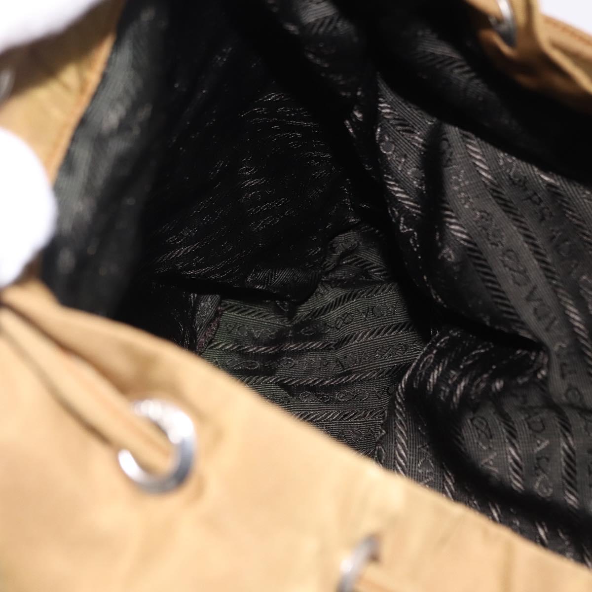 PRADA Backpack Nylon Brown Silver Auth 191597
