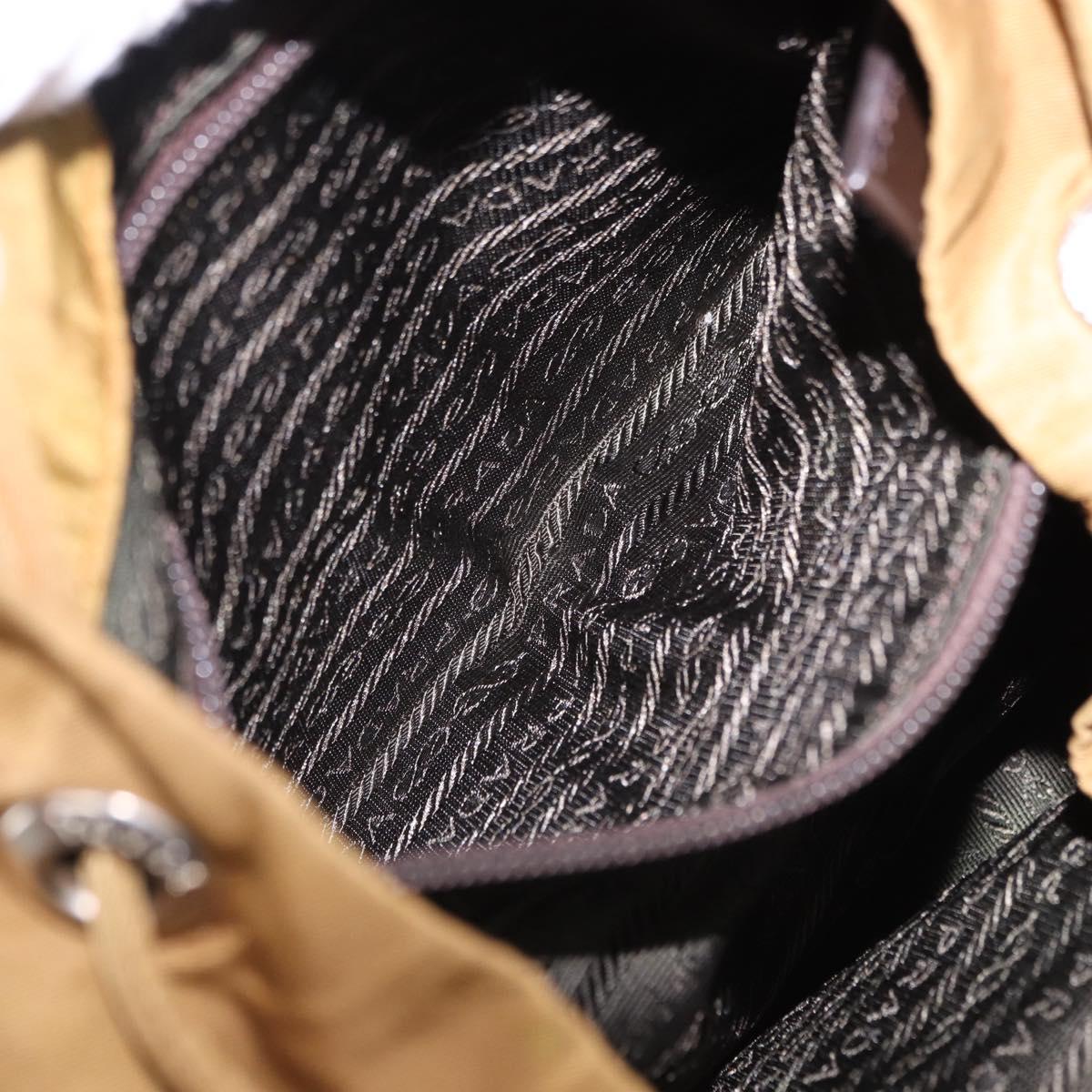 PRADA Backpack Nylon Brown Silver Auth 191597