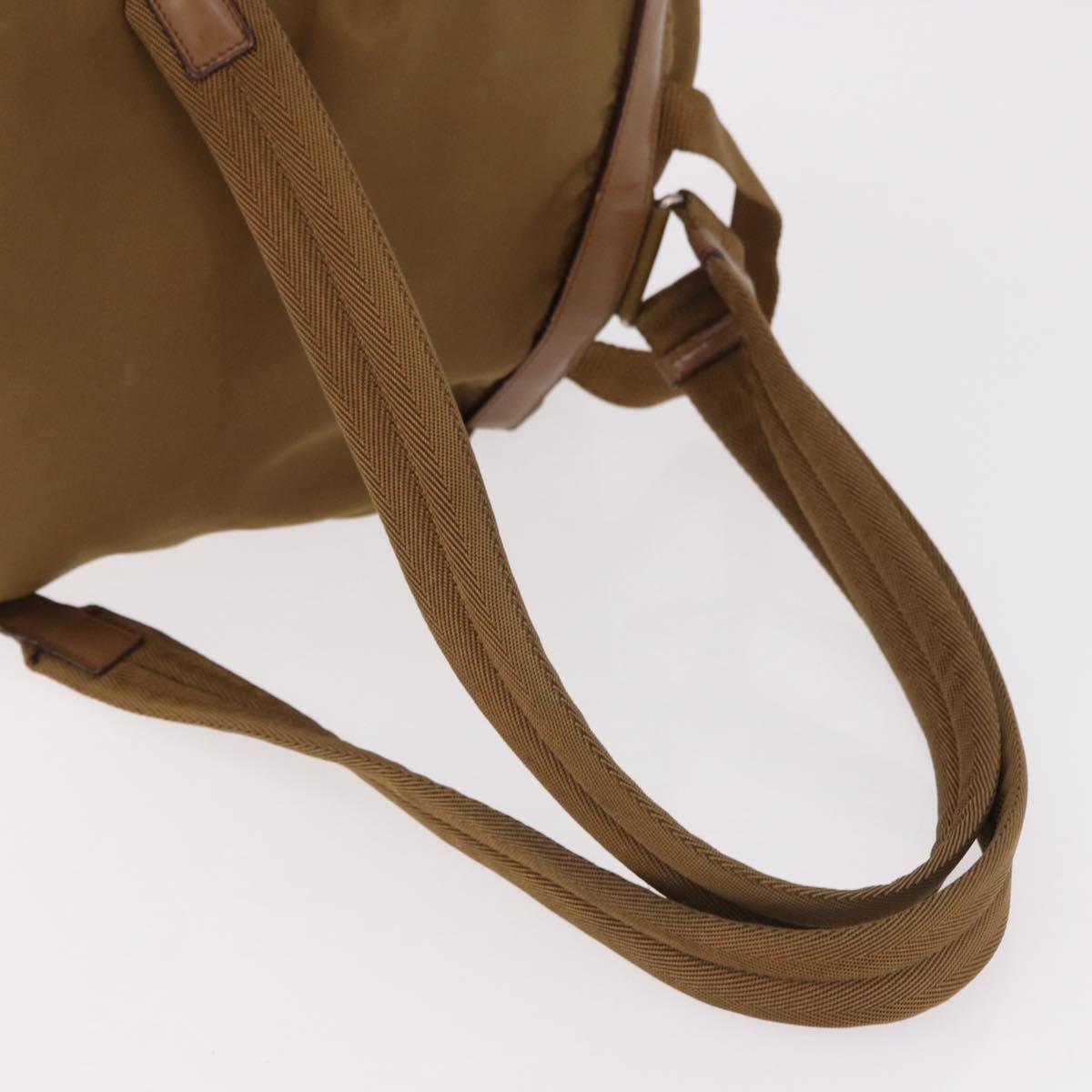 PRADA Backpack Nylon Brown Silver Auth 191597