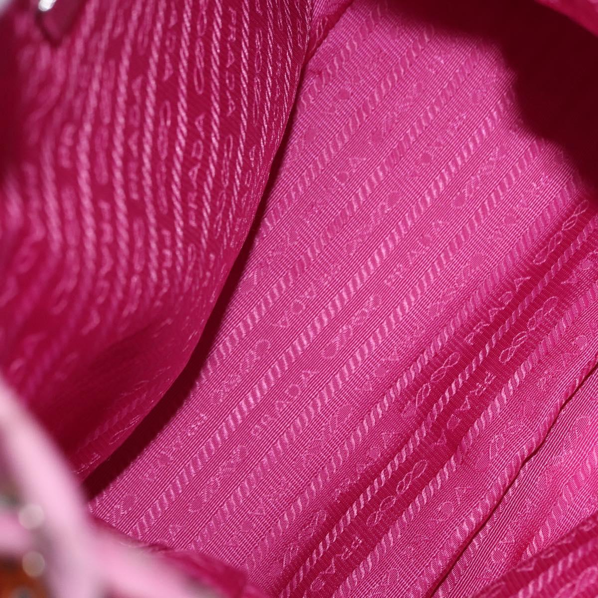 PRADA Backpack Nylon Pink Silver Auth 191598A