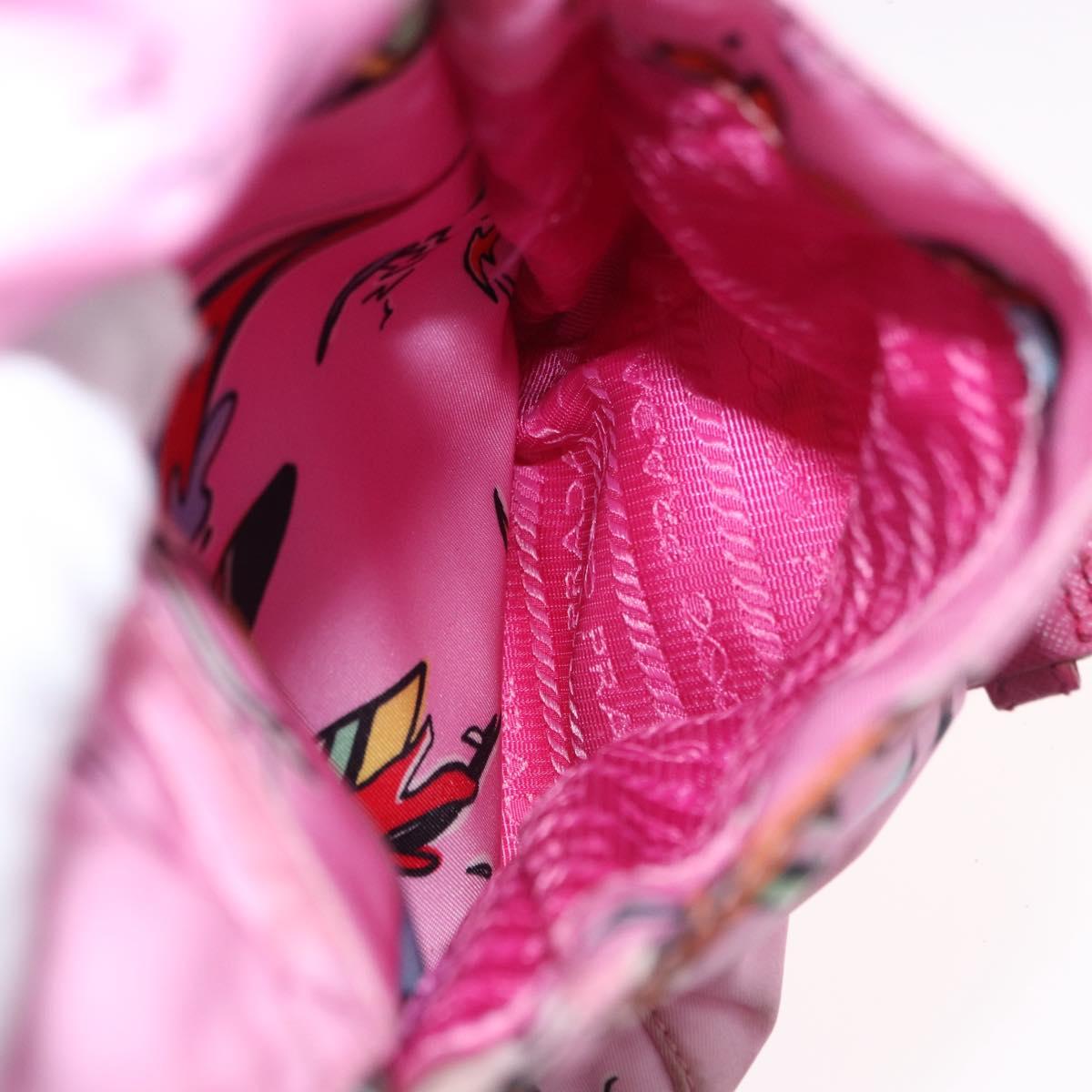 PRADA Backpack Nylon Pink Silver Auth 191598A