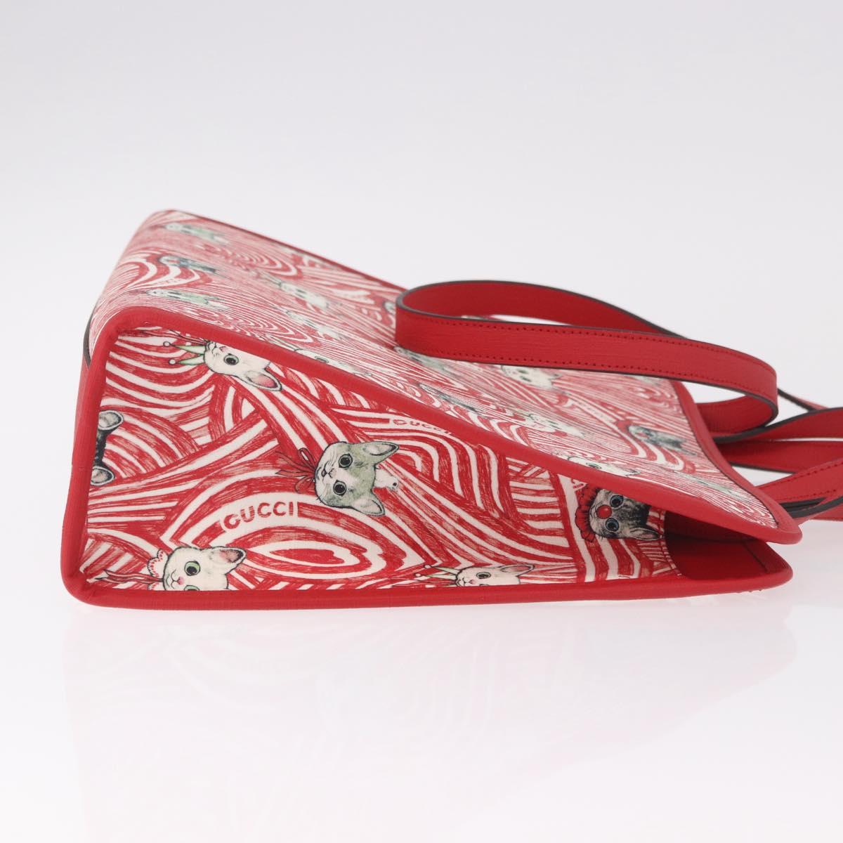 GUCCI Yuko Higuchi Hand Bag PVC 2way Red 630542 Auth 191602SM