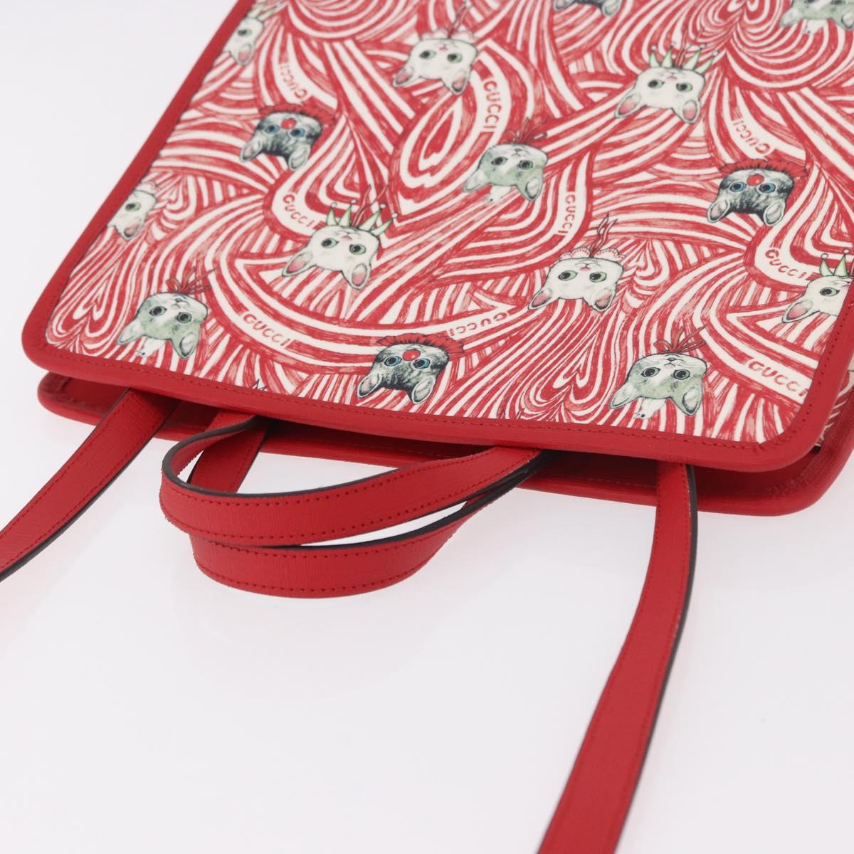 GUCCI Yuko Higuchi Hand Bag PVC 2way Red 630542 Auth 191602SM