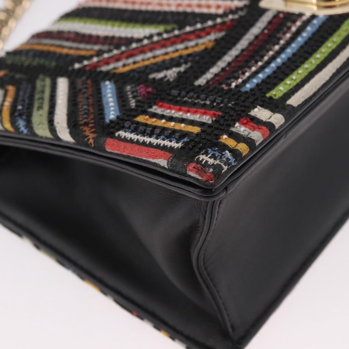 Christian Dior Chain Shoulder Bag Beads Multicolor Gold Auth 191618M