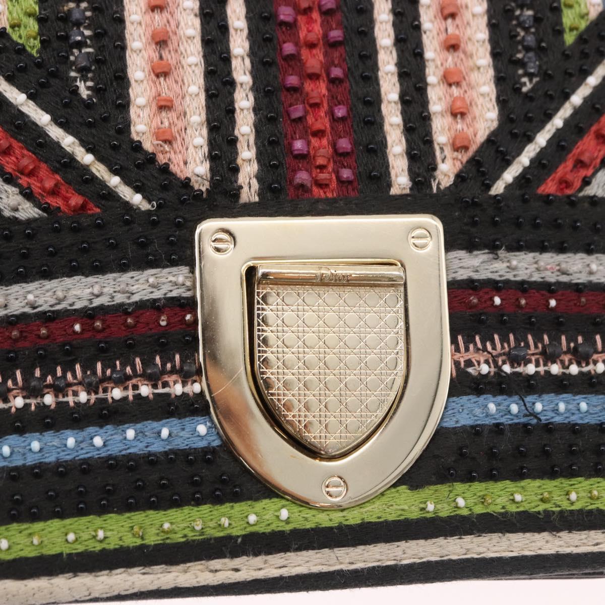 Christian Dior Chain Shoulder Bag Beads Multicolor Gold Auth 191618M