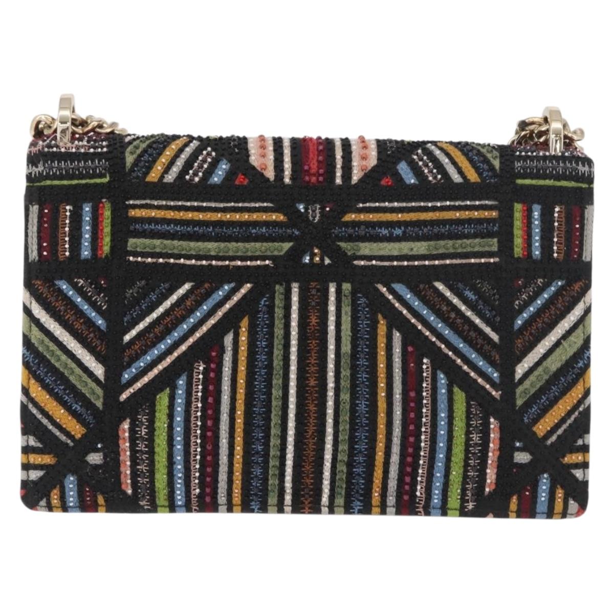 Christian Dior Chain Shoulder Bag Beads Multicolor Gold Auth 191618M