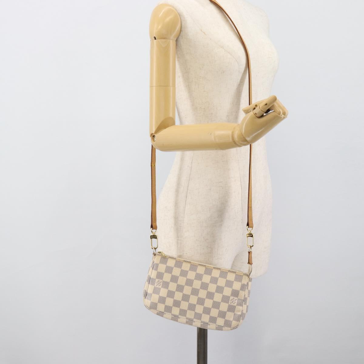 LOUIS VUITTON Damier Azur Pochette Accessoires Pouch N51986 LV Auth 191619