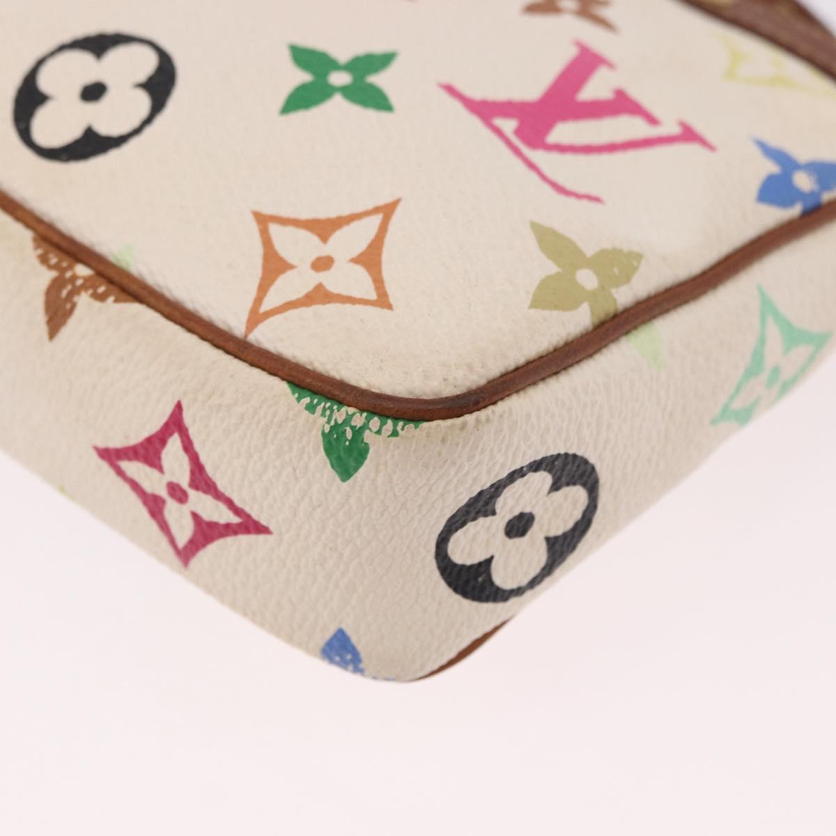 LOUIS VUITTON Monogram Multicolor Pochette Accessoires White M92649 Auth 191620