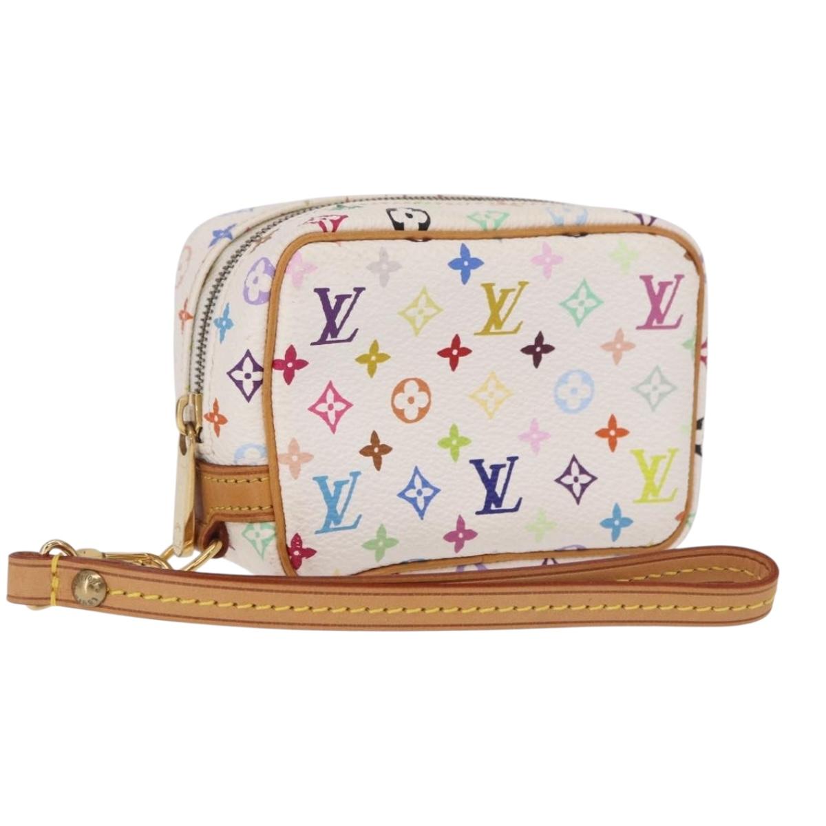 LOUIS VUITTON Monogram Multicolor Trousse Wapity Pouch White M58033 Auth 191622V