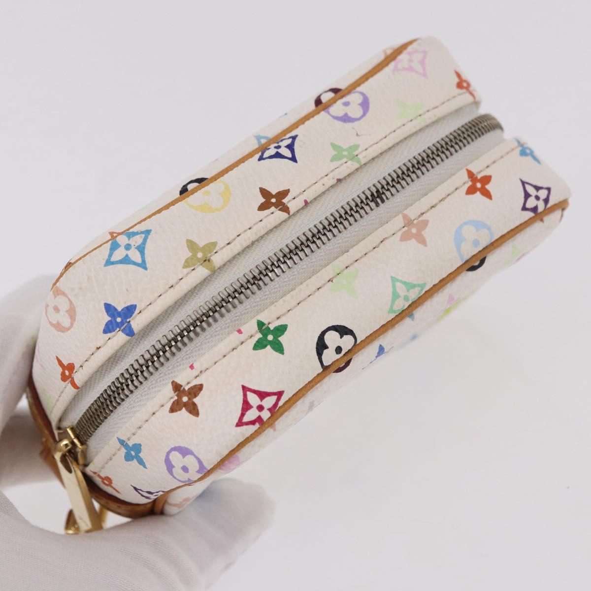 LOUIS VUITTON Monogram Multicolor Trousse Wapity Pouch White M58033 Auth 191622V