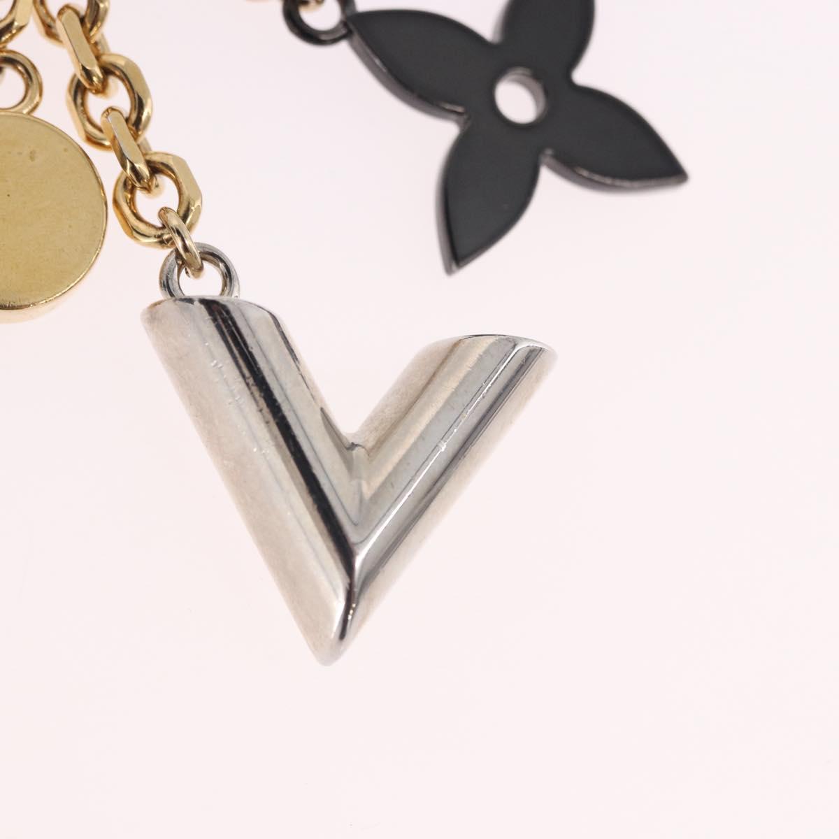 LOUIS VUITTON CaleidoV Bag Charm Metal Gold Tone Silver M67377 LV Auth 191624M