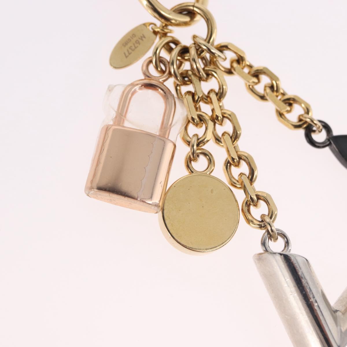 LOUIS VUITTON CaleidoV Bag Charm Metal Gold Tone Silver M67377 LV Auth 191624M