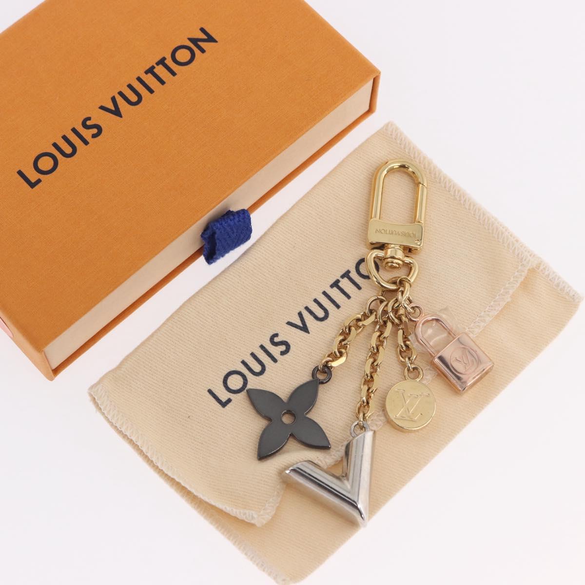 LOUIS VUITTON CaleidoV Bag Charm Metal Gold Tone Silver M67377 LV Auth 191624M