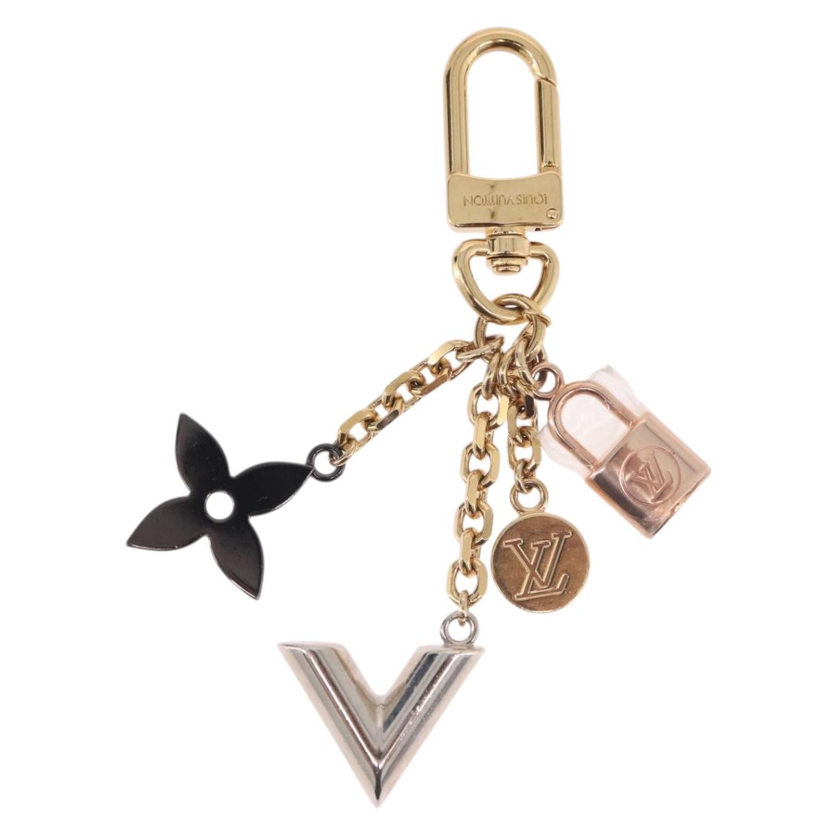 LOUIS VUITTON CaleidoV Bag Charm Metal Gold Tone Silver M67377 LV Auth 191624M
