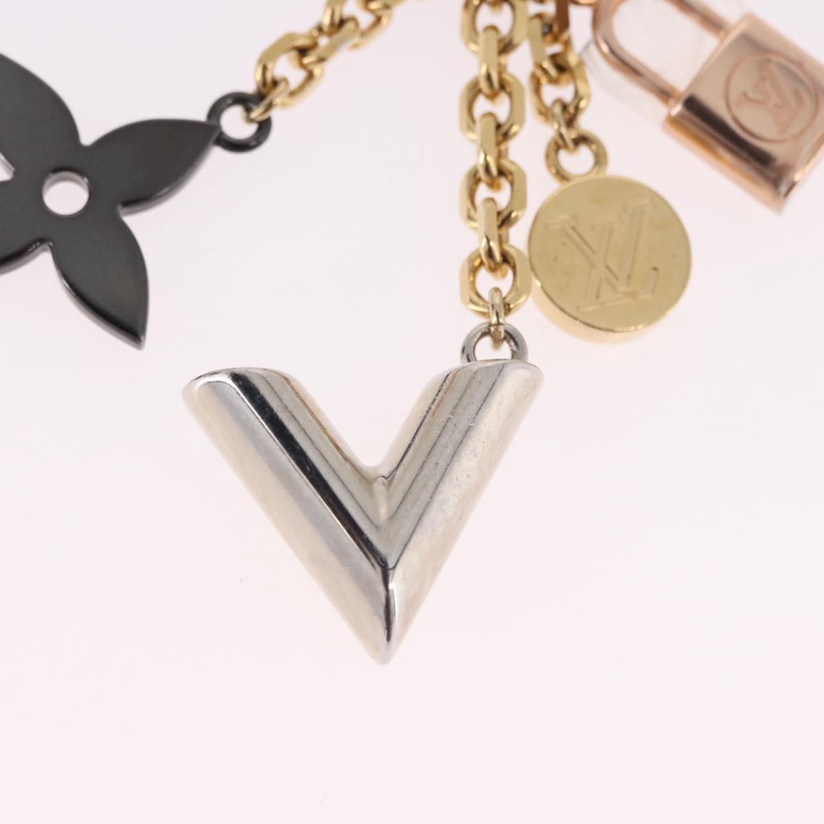 LOUIS VUITTON CaleidoV Bag Charm Metal Gold Tone Silver M67377 LV Auth 191624M