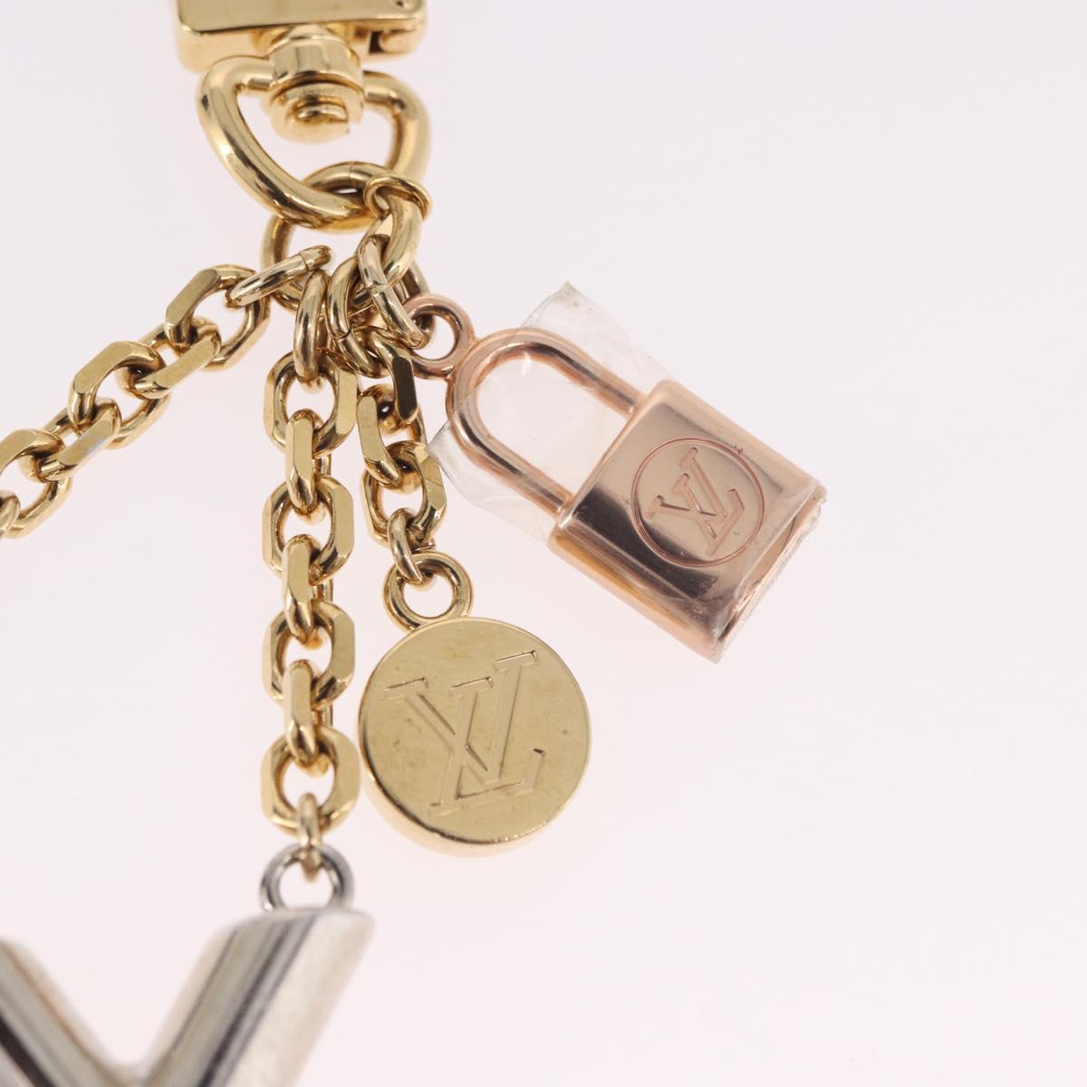 LOUIS VUITTON CaleidoV Bag Charm Metal Gold Tone Silver M67377 LV Auth 191624M
