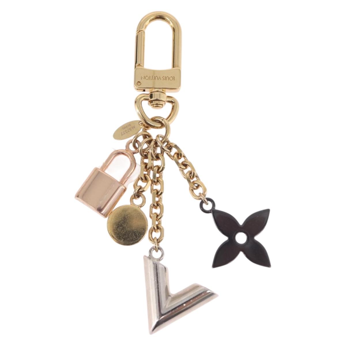 LOUIS VUITTON CaleidoV Bag Charm Metal Gold Tone Silver M67377 LV Auth 191624M