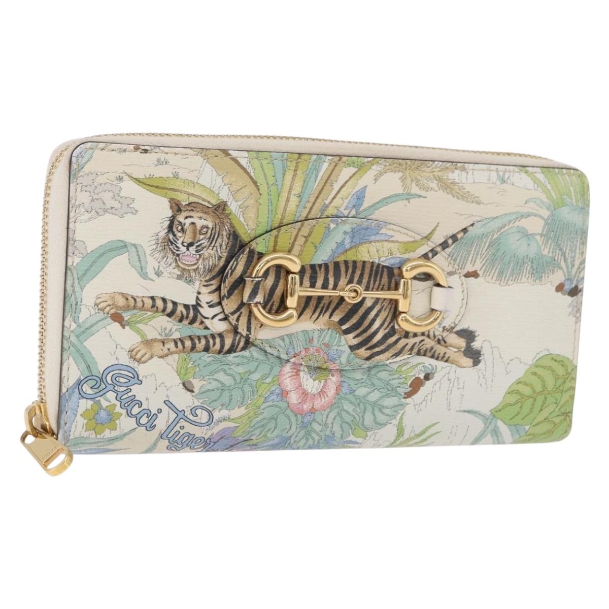 GUCCI Horsebit Long Wallet Leather Multicolor Gold 621889 Auth 191626M