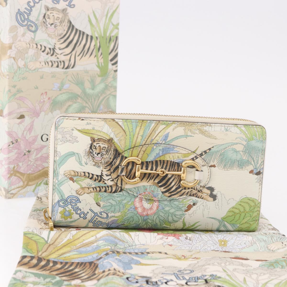 GUCCI Horsebit Long Wallet Leather Multicolor Gold 621889 Auth 191626M