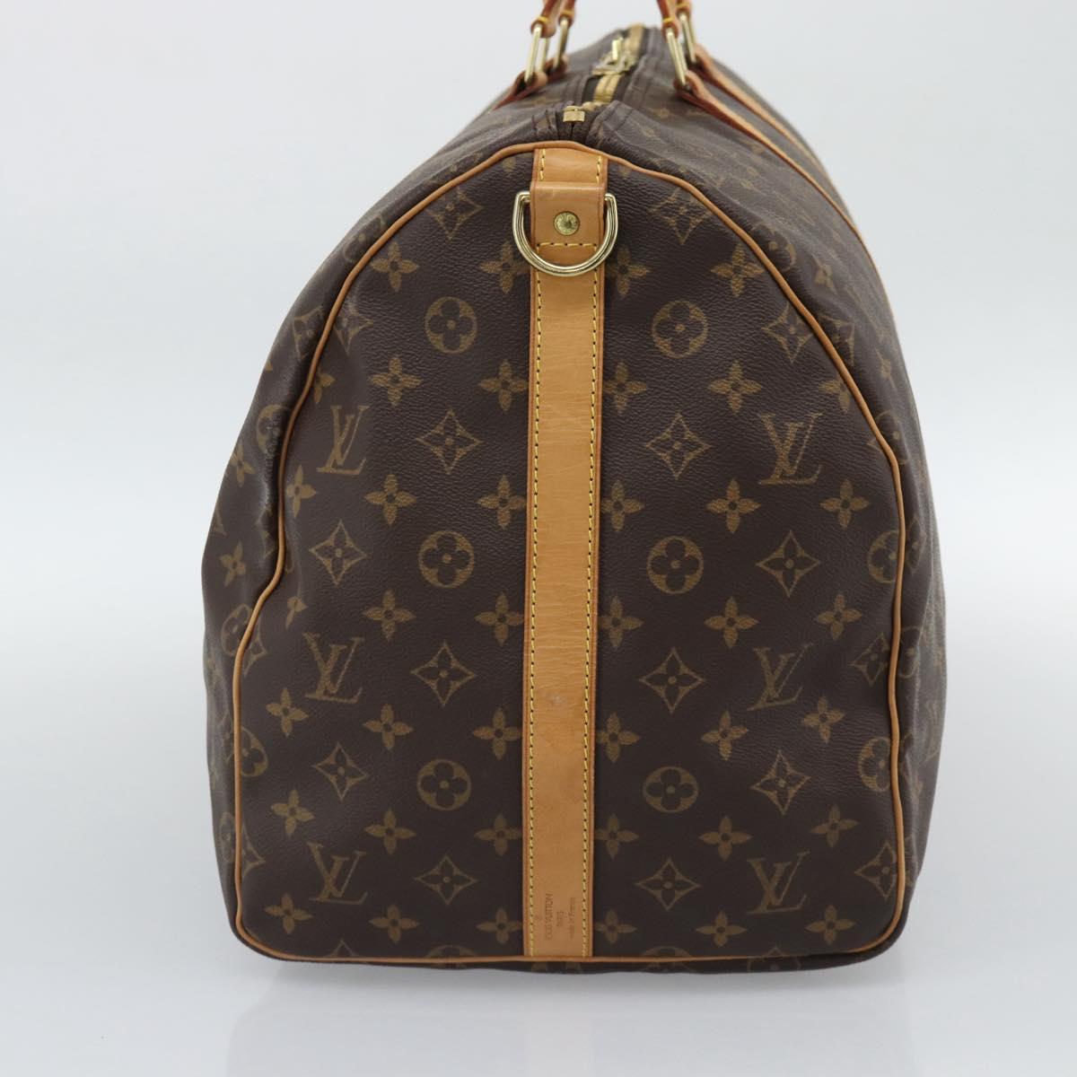 LOUIS VUITTON Monogram Keepall Bandouliere 55 Boston Bag M41414 LV Auth 191636