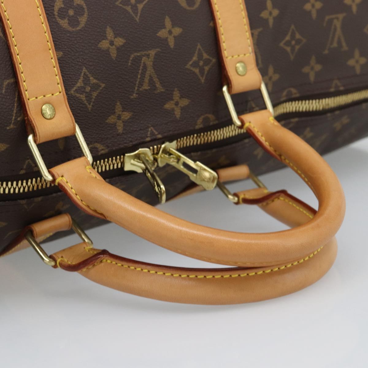 LOUIS VUITTON Monogram Keepall Bandouliere 55 Boston Bag M41414 LV Auth 191636