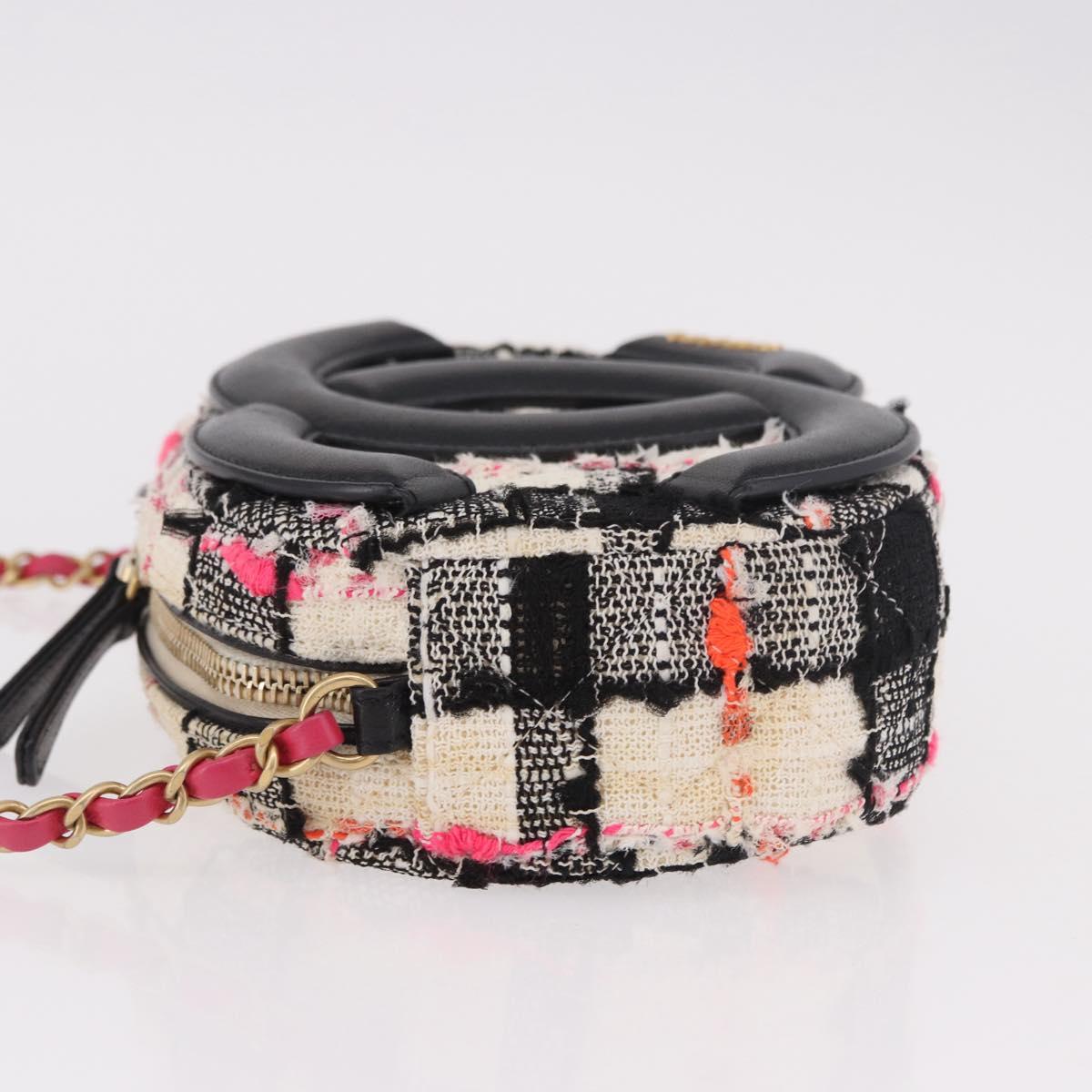 CHANEL Matelasse Chain Shoulder Bag Tweed Multicolor Gold CC Auth 191646SM