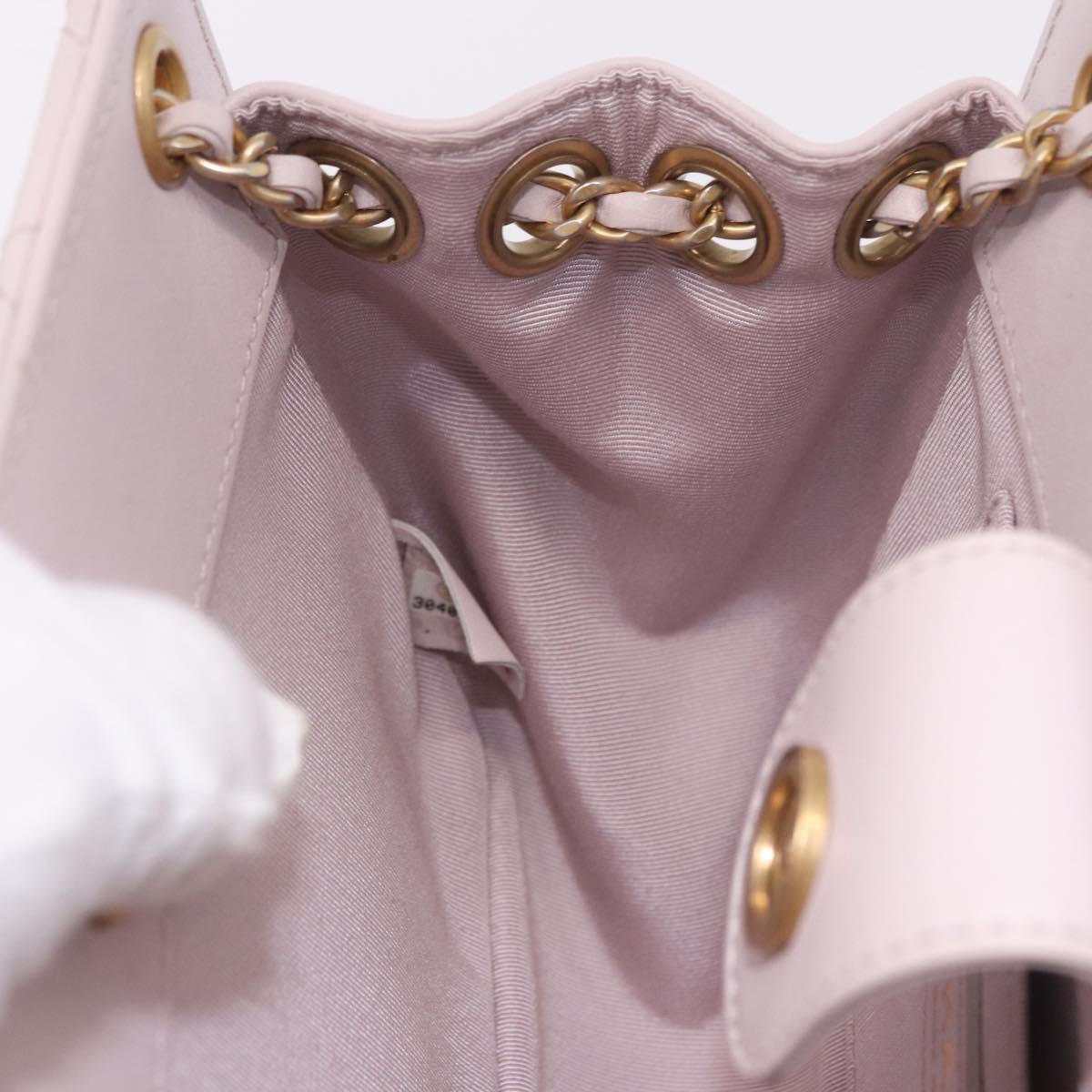 CHANEL Matelasse Chain Shoulder Bag Lamb Skin Pink Gold CC Auth 191649SAM