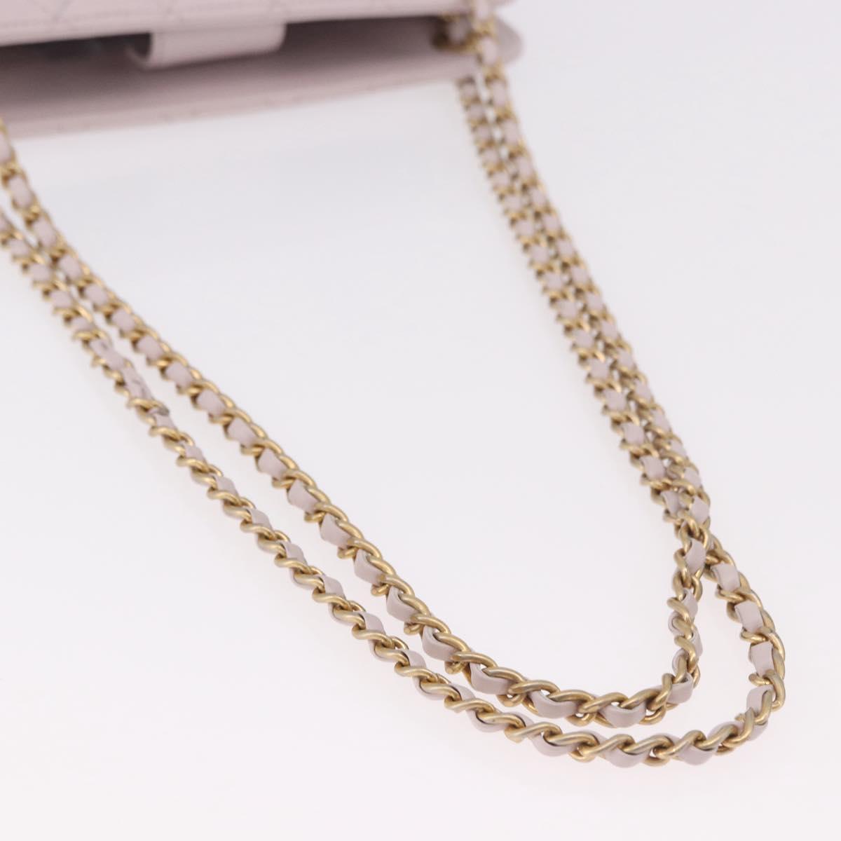 CHANEL Matelasse Chain Shoulder Bag Lamb Skin Pink Gold CC Auth 191649SAM