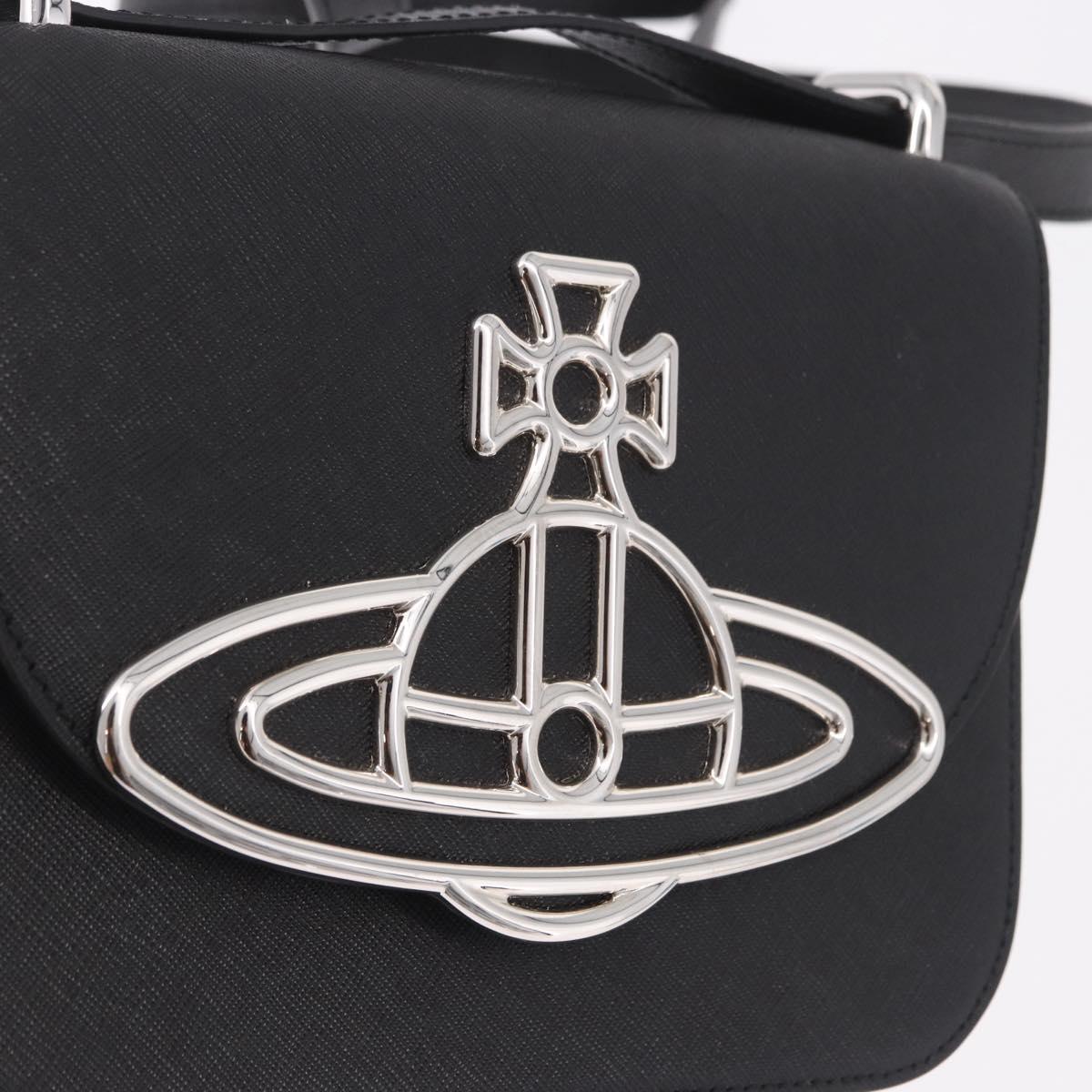 Vivienne Westwood Shoulder Bag Leather Black Silver Auth 191650V