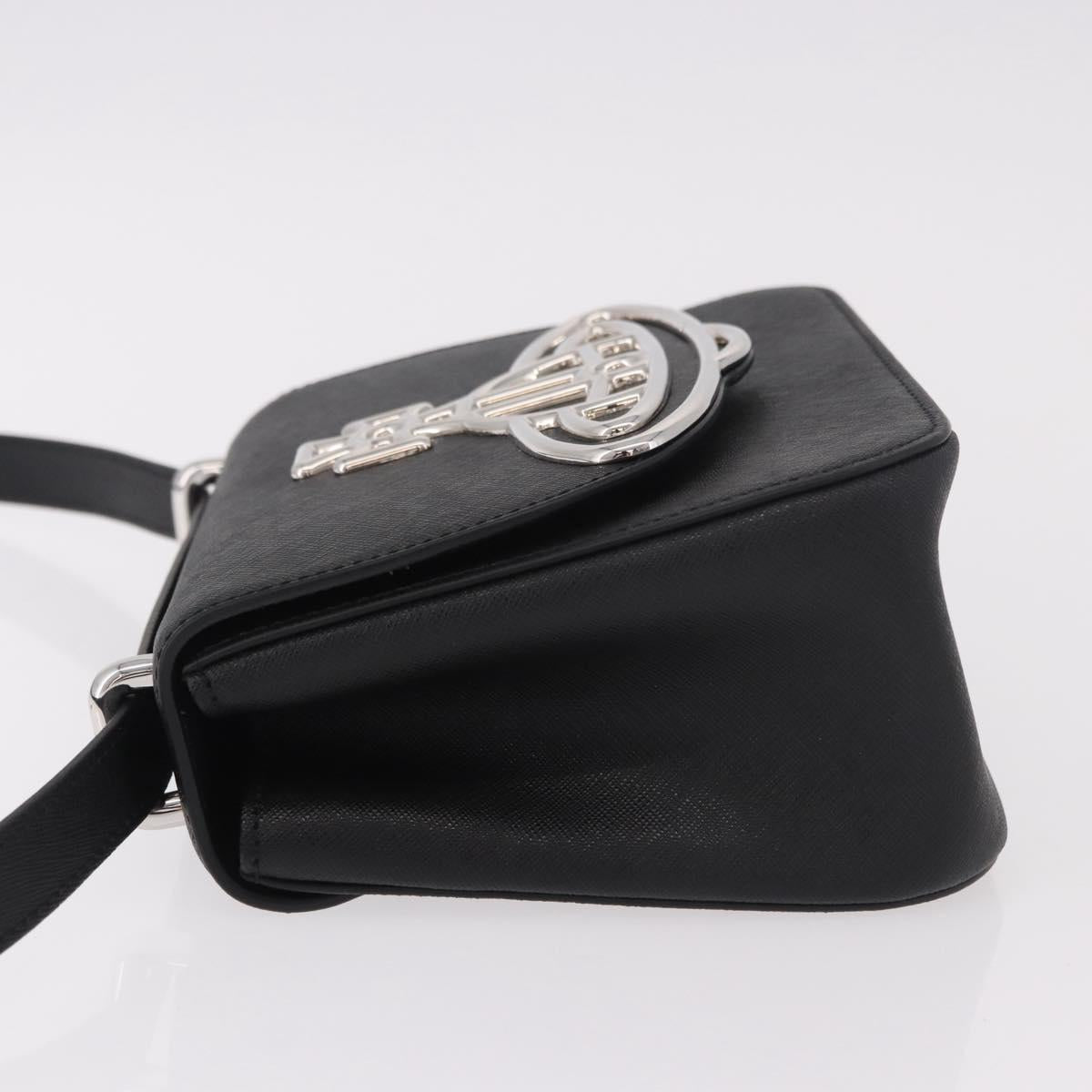 Vivienne Westwood Shoulder Bag Leather Black Silver Auth 191650V