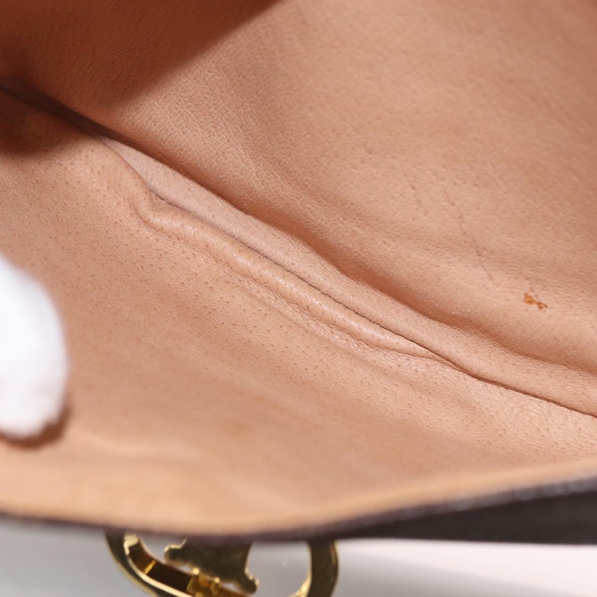 CELINE Macadam Shoulder Bag PVC Leather Brown Gold Auth 191652