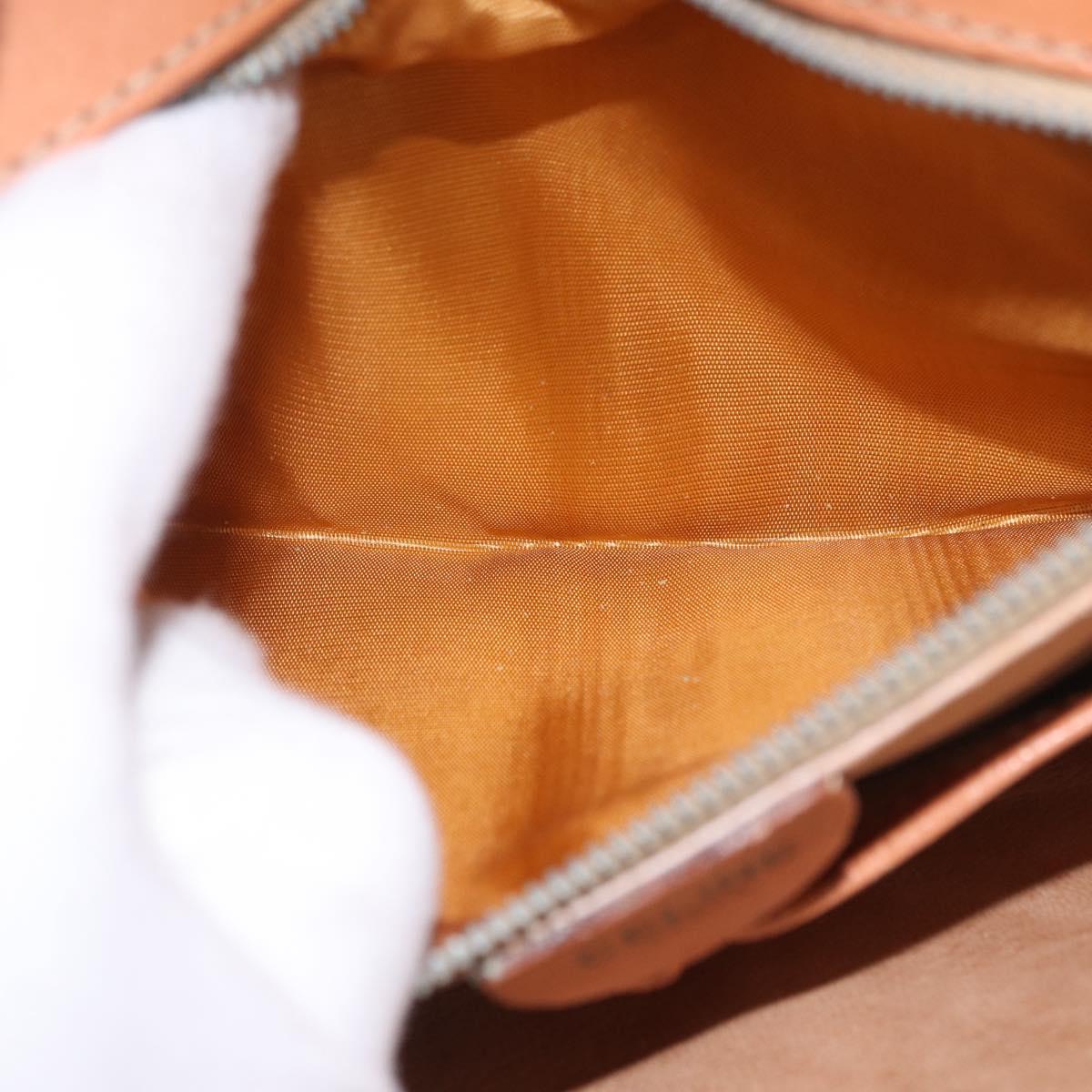 CELINE Macadam Shoulder Bag PVC Leather Brown Gold Auth 191652