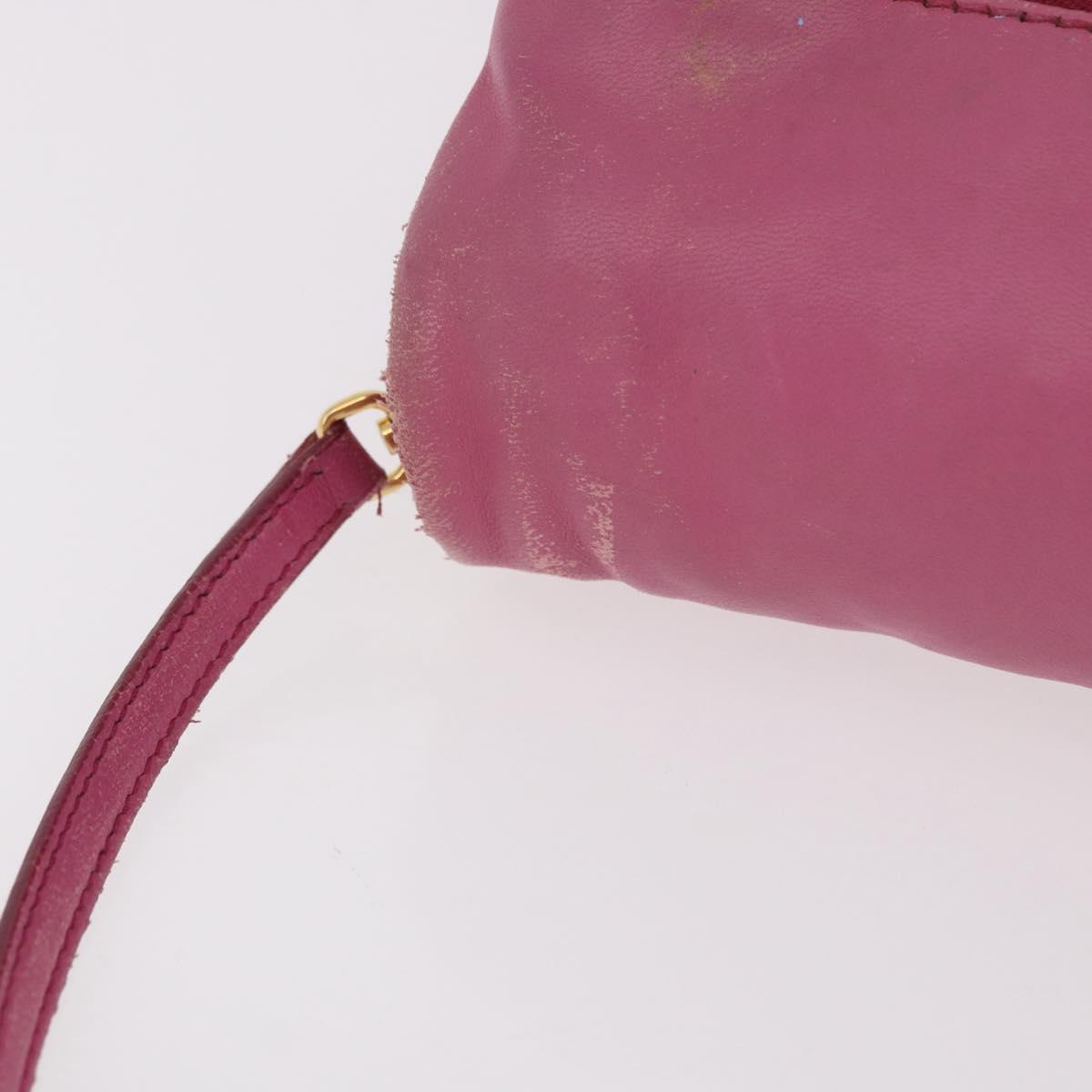 Miu Miu Matelasse Shoulder Bag Leather Pink Gold Auth 191653
