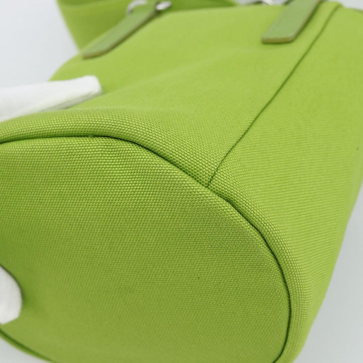 PRADA Shoulder Bag Canvas Green Silver Auth 191654SV