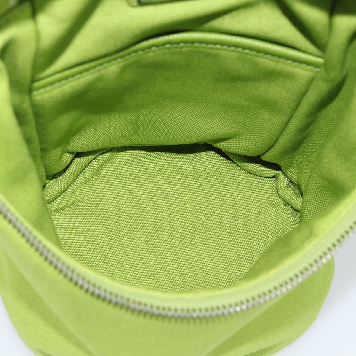 PRADA Shoulder Bag Canvas Green Silver Auth 191654SV