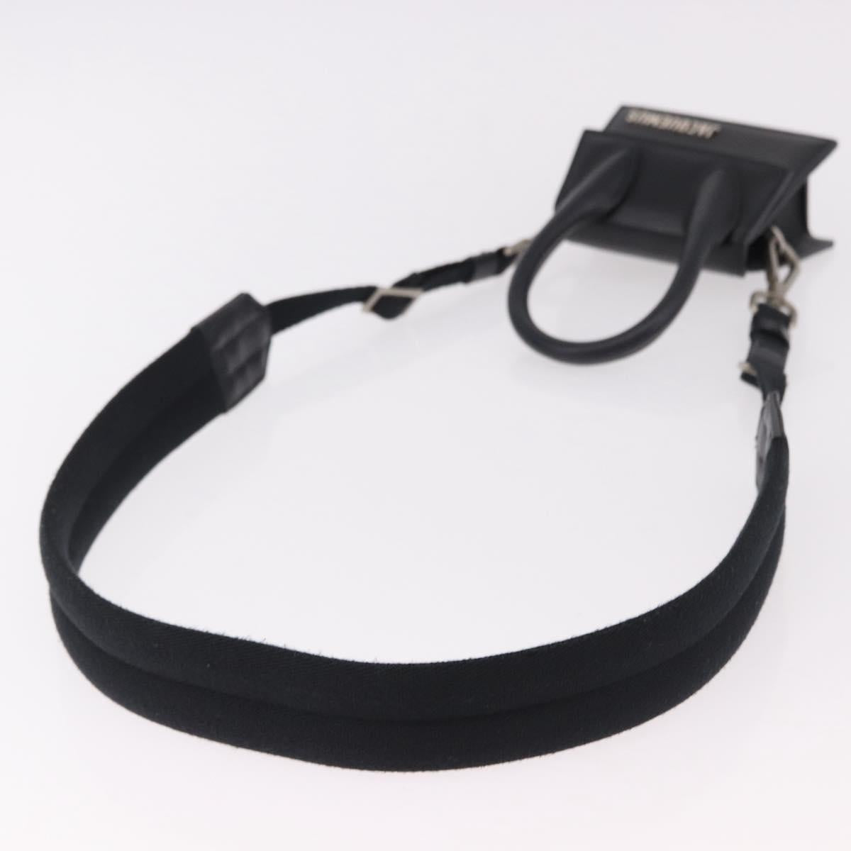JACQUEMUS Shoulder Pouch Leather 2way Black Silver Auth 191657V