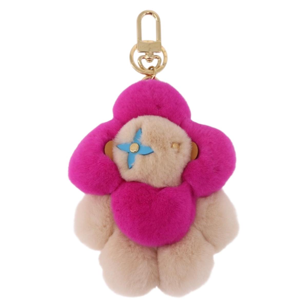 LOUIS VUITTON Vivienne Vison Bag Charm Fur Beige Gold M00870 LV Auth 191658SM