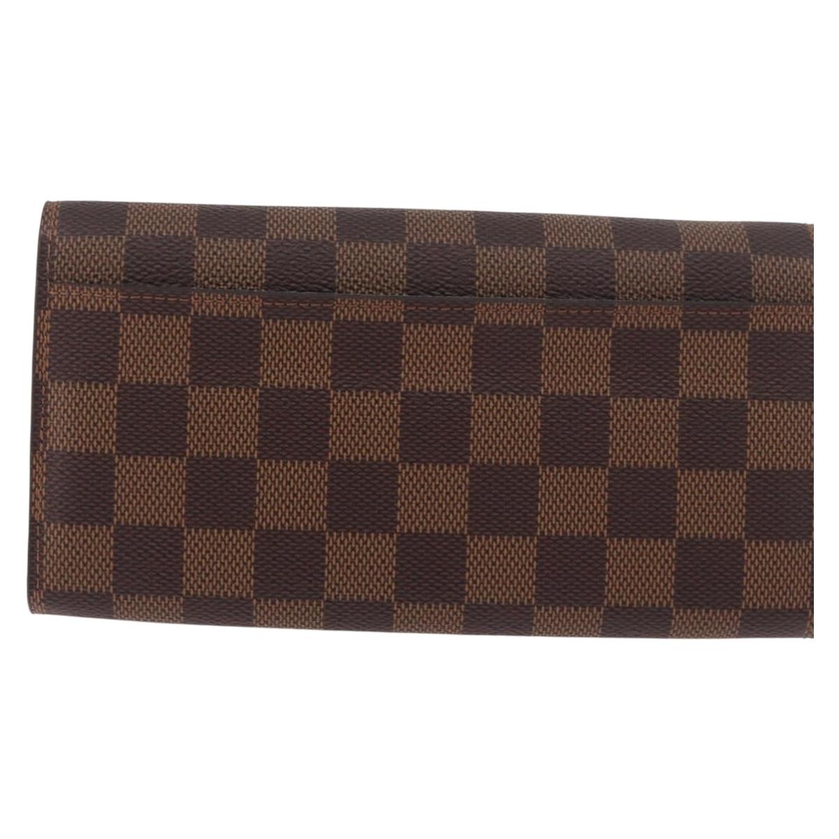 LOUIS VUITTON Damier Ebene Portefeuille Sarah Long Wallet N64426 LV Auth 191659M