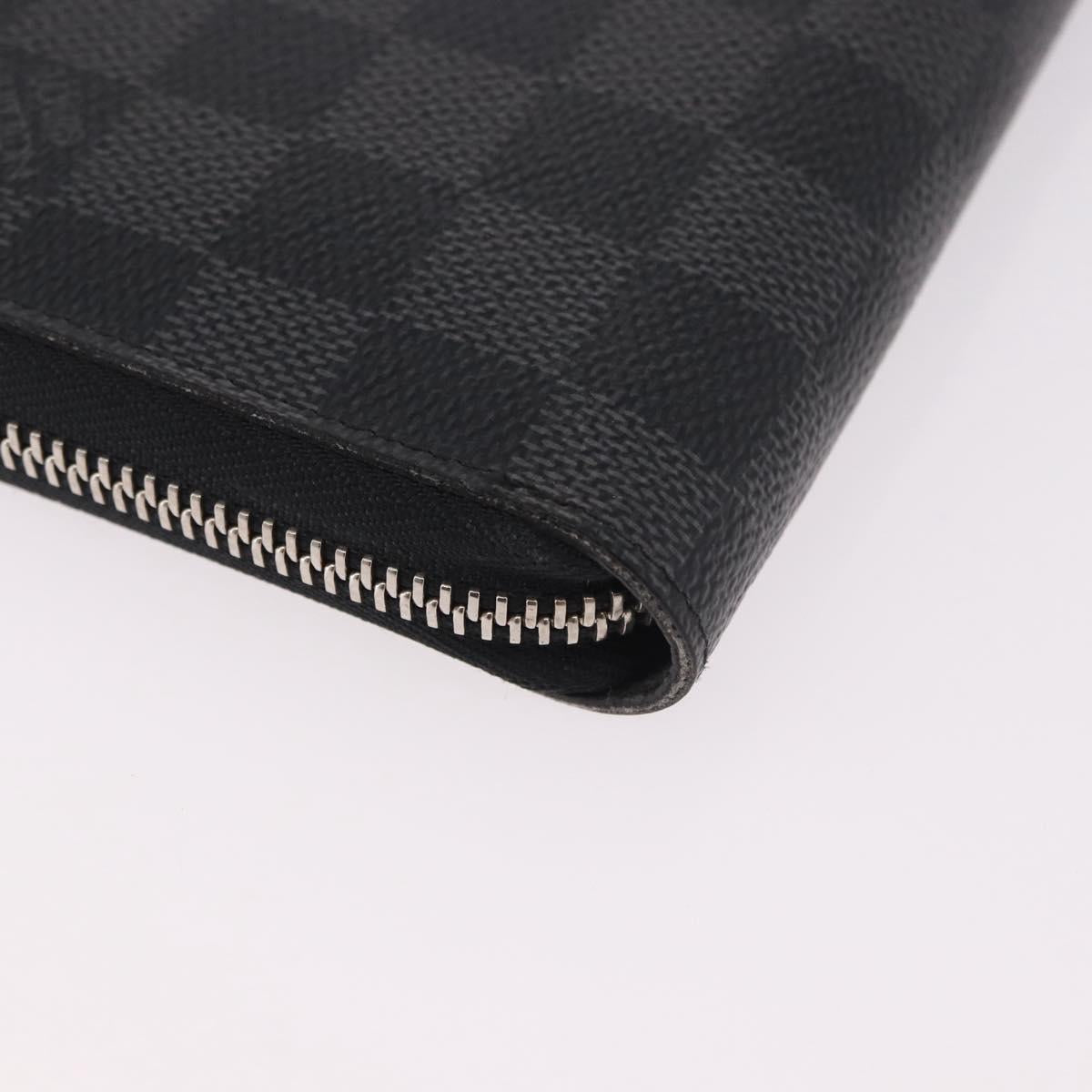LOUIS VUITTON Damier Graphite Zippy Organizer Long Wallet N63002 LV Auth 191660