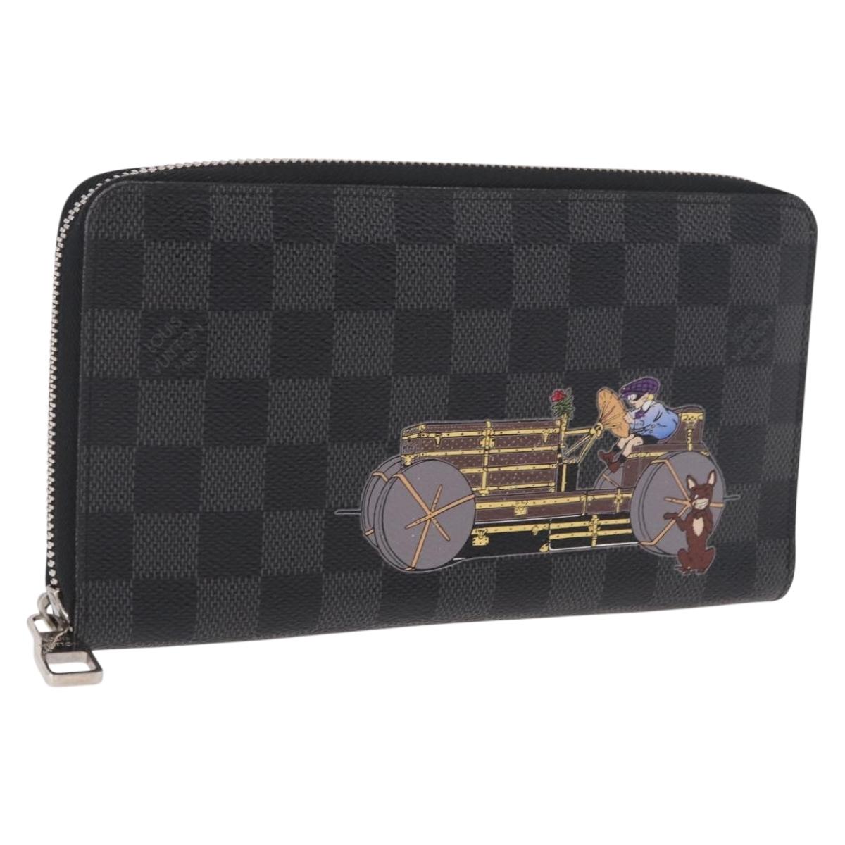 LOUIS VUITTON Damier Graphite Zippy Organizer Long Wallet N63002 LV Auth 191660