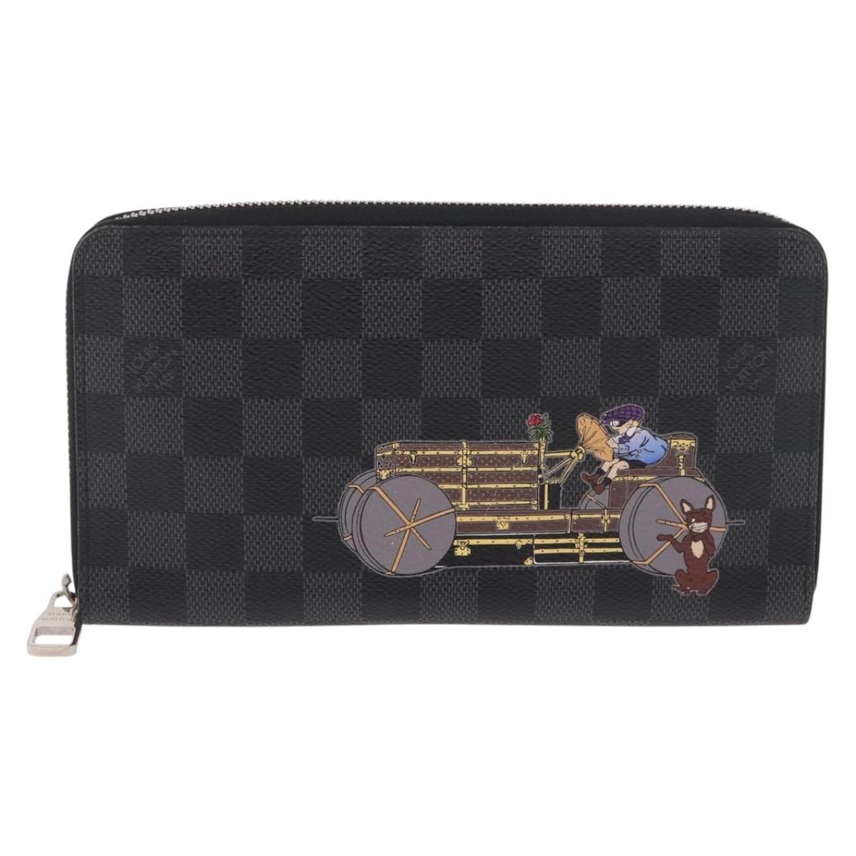 LOUIS VUITTON Damier Graphite Zippy Organizer Long Wallet N63002 LV Auth 191660