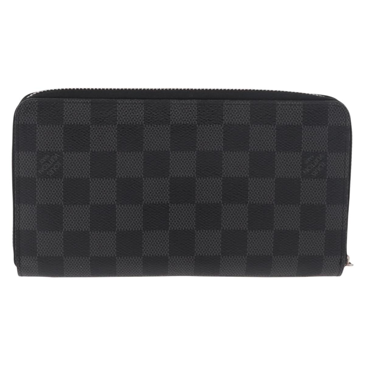 LOUIS VUITTON Damier Graphite Zippy Organizer Long Wallet N63002 LV Auth 191660