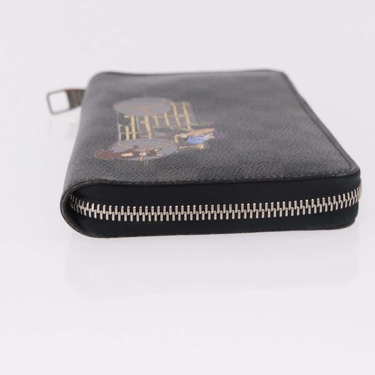 LOUIS VUITTON Damier Graphite Zippy Organizer Long Wallet N63002 LV Auth 191660